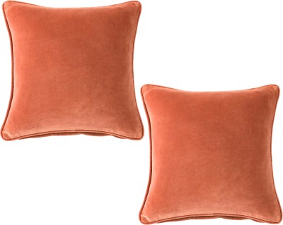 AMITRA Plain Cushions & Pillows Cover(Pack of 2, 43 cm*43 cm, Orange)