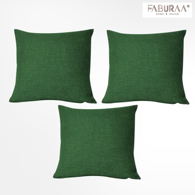 Faburaa Plain Cushions & Pillows Cover(Pack of 3, 40 cm*40 cm, Green)