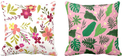 TheYaYaCafe Cotton Cushions Cover(40 cm*40 cm, Pack of 2, Multicolor)