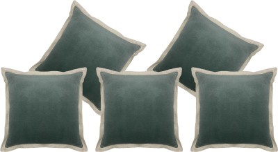 AMITRA Plain Cushions Cover(Pack of 5, 46 cm*46 cm, Green)