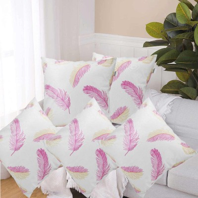 Hims Floral Cushions Cover(Pack of 5, 55 cm*55 cm, Pink)