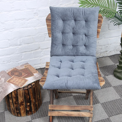 MonarchHomeArt Cotton Chair Pad Pack of 4 Solid(Grey)