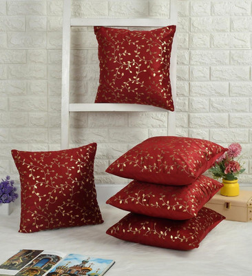 TEXIVA Velvet Cushions & Pillows Cover(46 cm*46 cm, Pack of 5, Red)