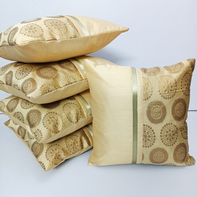 LOFEY Striped Cushions & Pillows Cover(Pack of 5, 40 cm*40 cm, Beige)