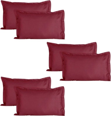 P.Rtrend Cotton Pillows Cover(Pack of 6, 43 cm*69 cm, Maroon)