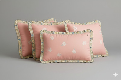 BLUEDOT Cotton Pillows Cover(68 cm*44 cm, Pack of 4, Pink)