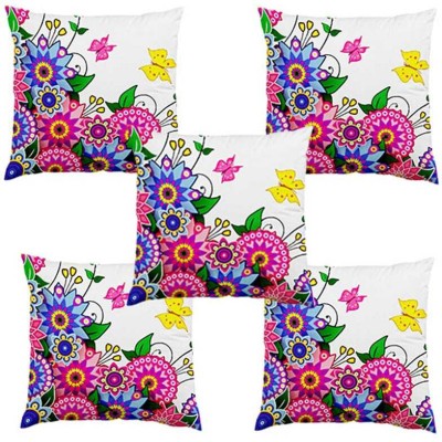 SLAZIE Printed Cushions Cover(Pack of 5, 40 cm*40 cm, Pink, Purple)