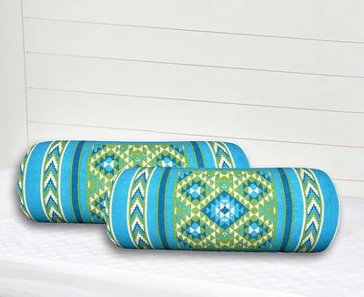 Thayan Cotton Bolsters Cover(41 cm*82 cm, Pack of 2, Green)