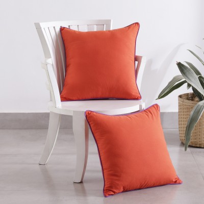 Ravaiyaa - Attitude Is Everything Cotton Cushions Cover(Pack of 2, 40 cm*40 cm, Orange)