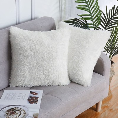 Cozyert Fur, Velvet Cushions Cover(Pack of 2, 30 cm*30 cm, White)