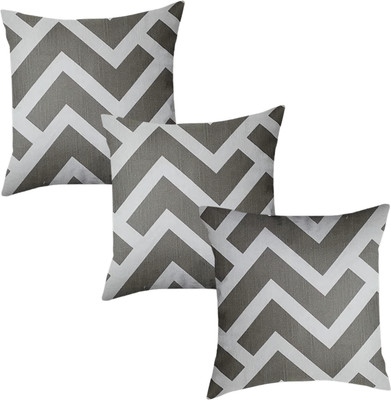 A&A Fabrics Cotton Cushions & Pillows Cover(Pack of 3, 40 cm*40 cm, Grey, White)