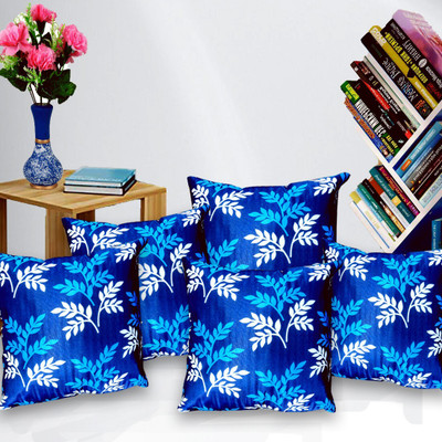 KANUSHI Polyester Cushions Cover(41 cm*41 cm, Pack of 5, Blue)