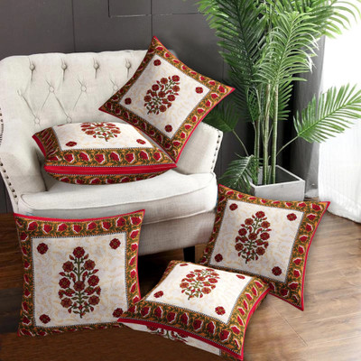 QBZ Cotton Cushions Cover(41 cm*41 cm, Pack of 5, Pink)