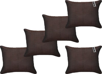 FabLinen Striped Cushions Cover(Pack of 5, 30 cm*30 cm, Brown)