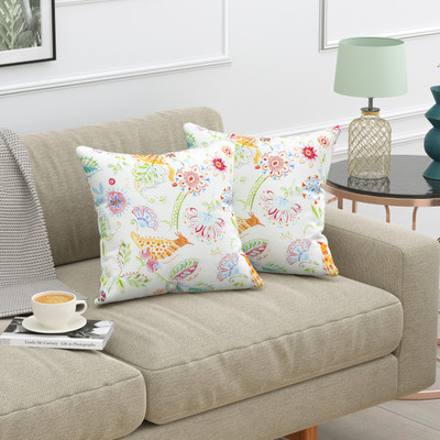 JAIPURIMPEX Cotton Cushions Cover(Pack of 2, 40 cm*40 cm, Green)