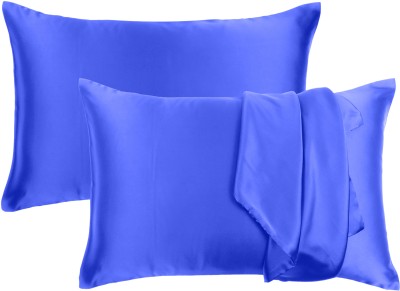 Oussum Plain Pillows Cover(Pack of 2, 40 cm*60 cm, Blue)