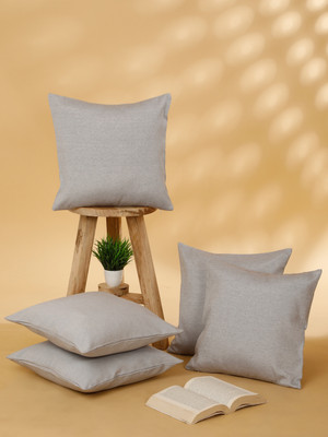 ROSARA HOME Polycotton Cushions Cover(40 cm*40 cm, Pack of 5, Grey)
