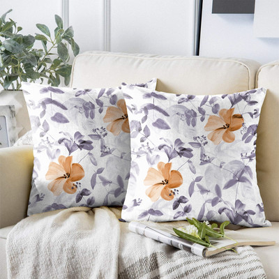 Casableu Polyester Cushions & Pillows Cover(Pack of 2, 40.64 cm*40.64 cm, Orange)