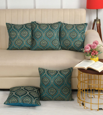 HOH Velvet Cushions Cover(40 cm*40 cm, Pack of 5, Light Blue)