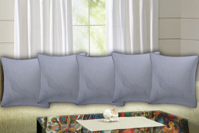 Go Texstylers Jacquard Cushions Cover(40 cm*40 cm, Pack of 5, White)