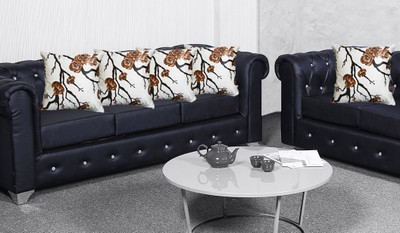 Hims Polyester Cushions Cover(30 cm*30 cm, Pack of 5, Brown, White)