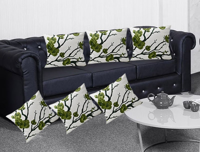 Hims Polyester Cushions Cover(50 cm*50 cm, Pack of 6, Green)