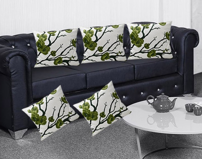 Hims Polyester Cushions Cover(50 cm*50 cm, Pack of 5, Green)