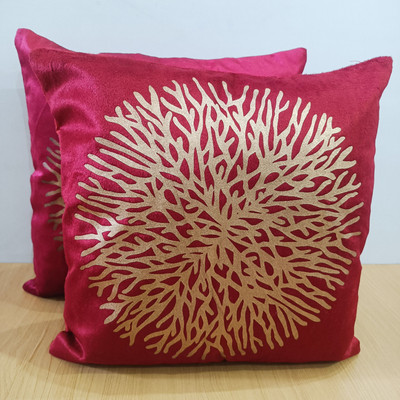 VELORA Velvet Cushions & Pillows Cover(40 cm*40 cm, Pack of 2, Maroon)