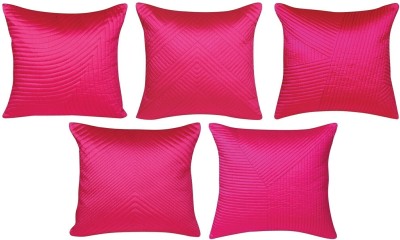 HOME9INE Faux Silk, Microfiber Cushions & Pillows Cover(Pack of 5, 40 cm*40 cm, Pink)