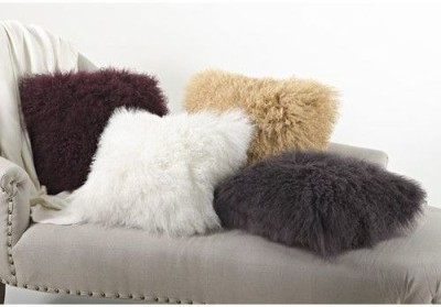 PICKKART Fur Cushions Cover(Pack of 4, 40 cm*40 cm, Beige, Brown, White, Black)