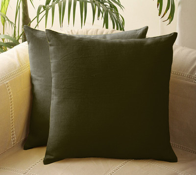 Casableu Polyester Cushions & Pillows Cover(Pack of 2, 40.64 cm*40.64 cm, Dark Green)