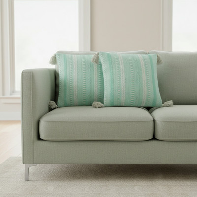 Shonisha Cotton Cushions Cover(40 cm*40 cm, Pack of 2, Green)