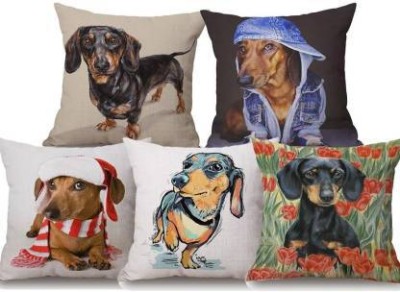 Pawar Handloom Animal Cushions Cover(Pack of 5, 40.64 cm*40.64 cm, Multicolor)