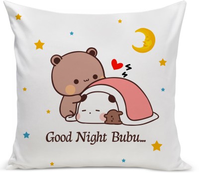 Asha Gifts Bubu Dudu Cushion Love gift for birthday|gift for Wife cushion Cover With Filler AT-1 Printed Cushions & Pillows Cover(30 cm*30 cm, Multicolor)