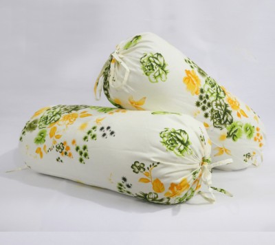 SWAYAM Cotton Bolsters Cover(Pack of 2, 38 cm*76.2 cm, White, Yellow)