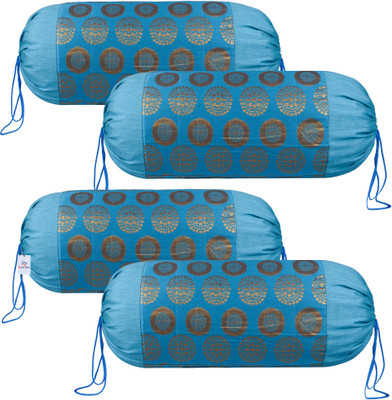 Heart Home Polyester Bolsters Cover(40 cm*80 cm, Pack of 4, Light Blue)