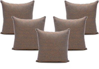 Oussum Plain Cushions Cover(Pack of 5, 40 cm*40 cm, Brown)
