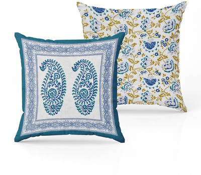 Blocks Of India Cotton Cushions Cover(40 cm*40 cm, Pack of 2, Multicolor)