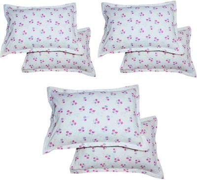 SUBHOBEDDING Cotton Pillows Cover(Pack of 6, 46 cm*64 cm, White)