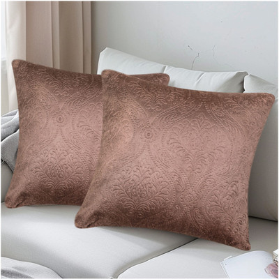 Rathoretex Velvet Cushions Cover(40.64 cm*40.64 cm, Pack of 2, Brown)