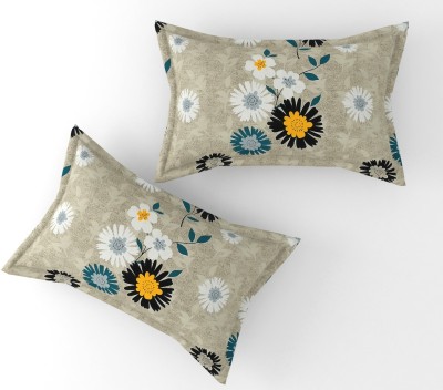 OPTICA WEAVES Floral Cushions & Pillows Cover(Pack of 2, 43 cm*68 cm, Grey, Blue)