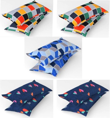 PKSM Creation Microfiber Pillows Cover(Pack of 10, 46 cm*71 cm, Blue, Multicolor)