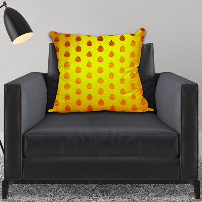 Avirons Silk Cushions Cover(40 cm*40 cm, Yellow)