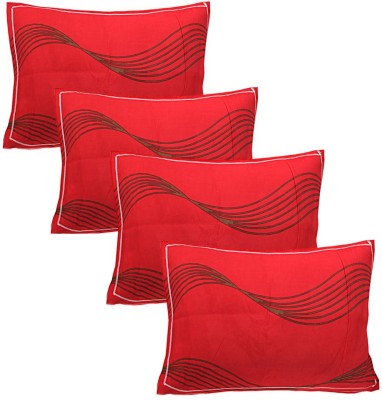 SIROKI BOND Floral Pillows Cover(Pack of 4, 68.58 cm*43.18 cm, Red)