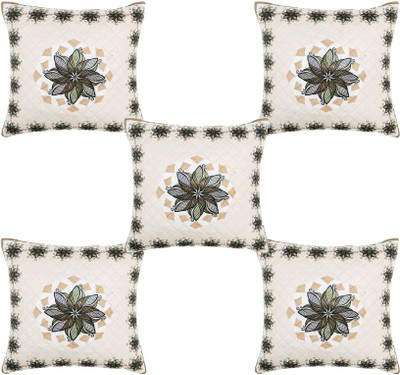 Crafteal Rexin Cushions Cover(40 cm*40 cm, Pack of 5, White)