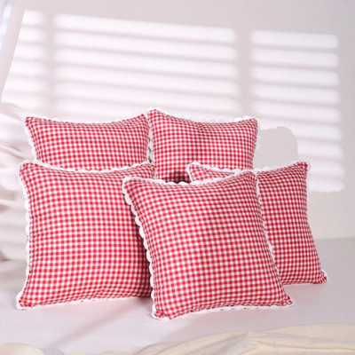 Sleepy Threads Cotton Cushions Cover(40 cm*40 cm, Pack of 5, White, Red)