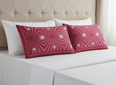 PahalArts Cotton Cushions & Pillows Cover(44 cm*66 cm, Pack of 2, Pink)