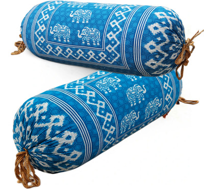 QBZ Cotton Bolsters Cover(41 cm*82 cm, Pack of 2, Light Blue)