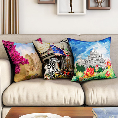 SEJ BY NISHA GUPTA Polyester Cushions Cover(Pack of 3, 40 cm*40 cm, Multicolor)