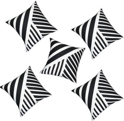 IntorRP Geometric Cushions & Pillows Cover(Pack of 5, 40 cm*40 cm, Black)